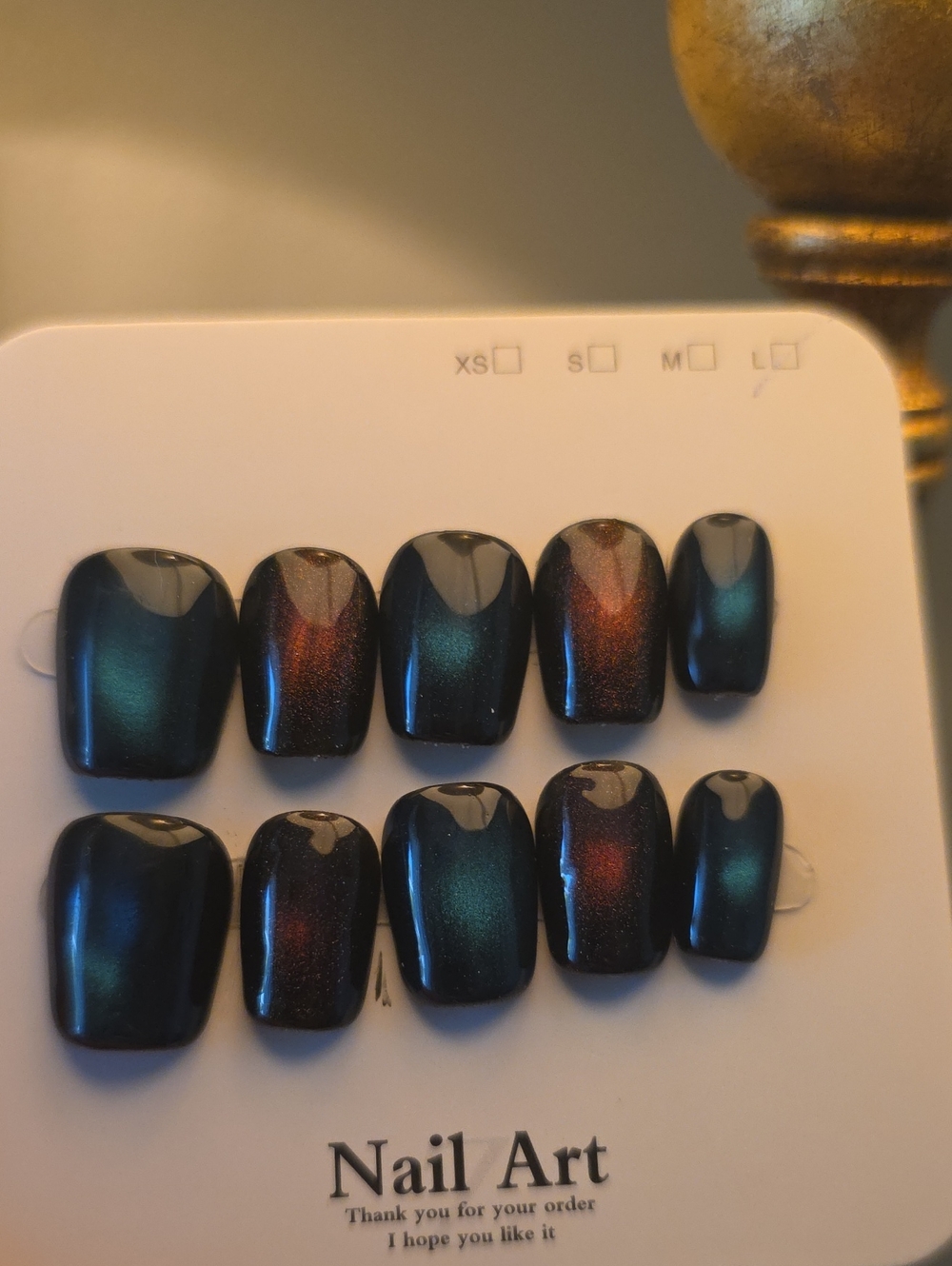 Nail Art Press-On Set - Iridescent Size Large